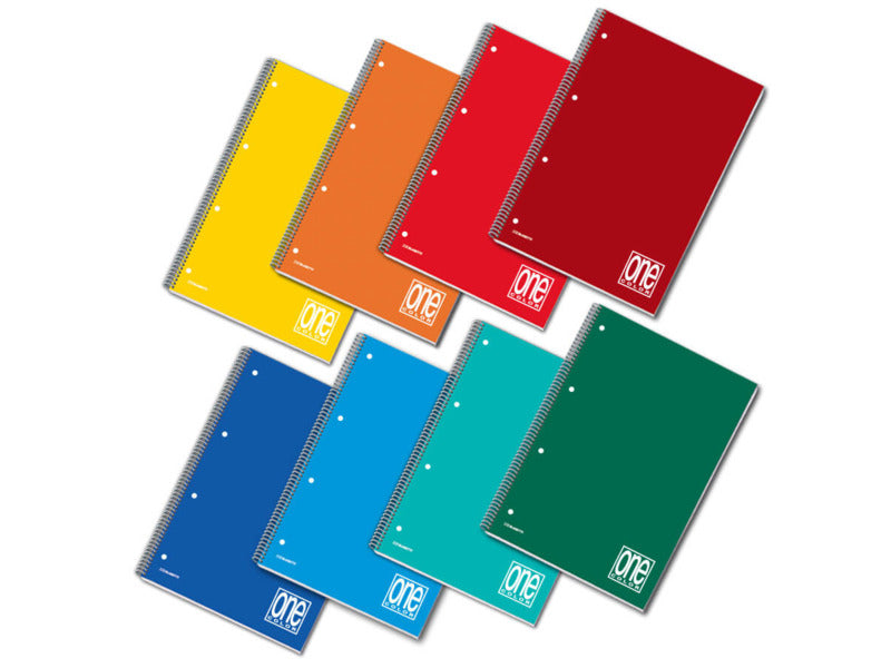 Quaderno spiralato One Color A5+ 80 g/m² - 60 ff microperforati 5M - con fori per archiviazione - 1148