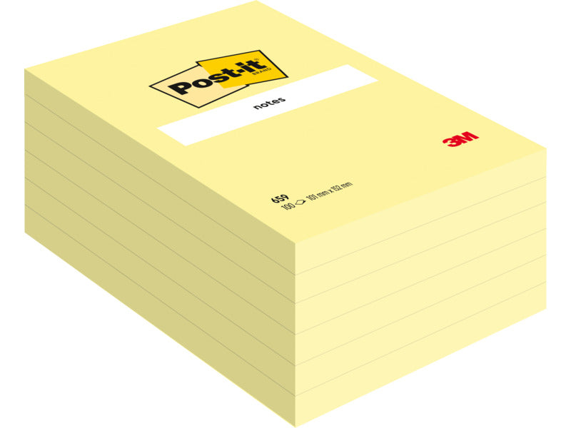 Foglietti riposizionabili Post-it® formato 101x152 mm - in conf. da 6 blocchetti Giallo Canary™ - 659N