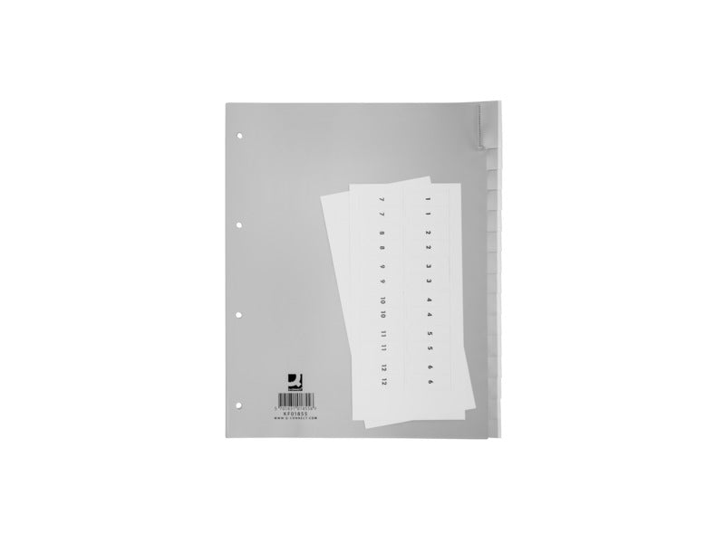 Divisore neutro Q-Connect grigio XL 24x29,7 cm ppl 15 fogli