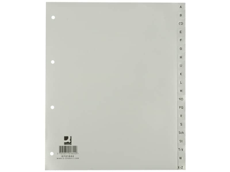 Divisori alfabetici Q-Connect A-Z 24,5x29,7 cm grigio 20 pagine