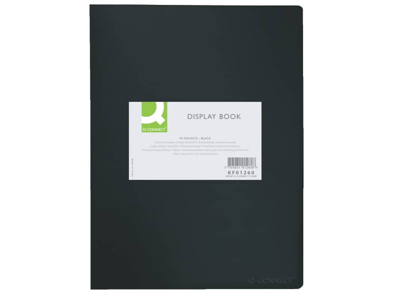 Portalistini in polipropilene con 40 tasche Q-Connect formato A4 - nero opaco