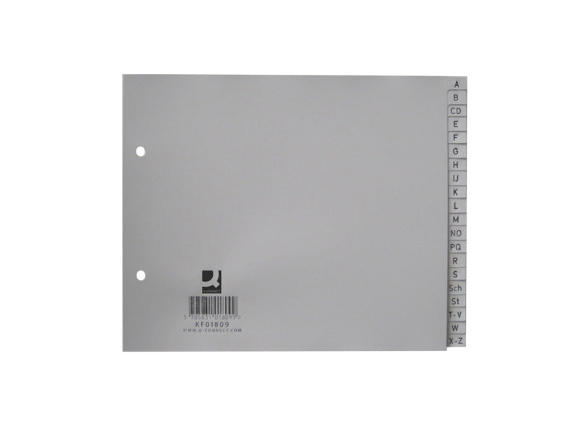 Divisori alfabetici Q-Connect A-Z metà altezza 22,5x18 cm 20 pagine