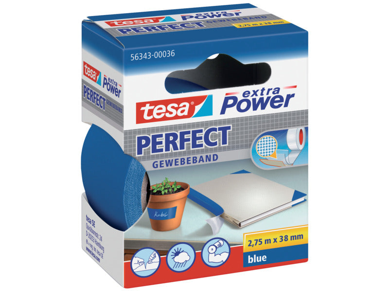 Nastro in tela plastificato XP Perfect 38 mm x 2,75 m Tesa blu --03