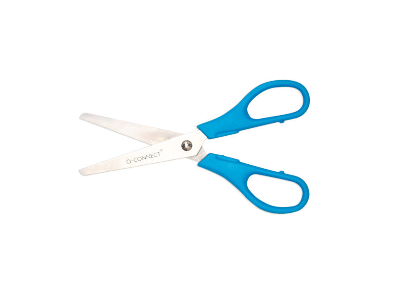 Forbici per bricolage in blister Q-Connect rosso e blu 13,5 cm - E- IA