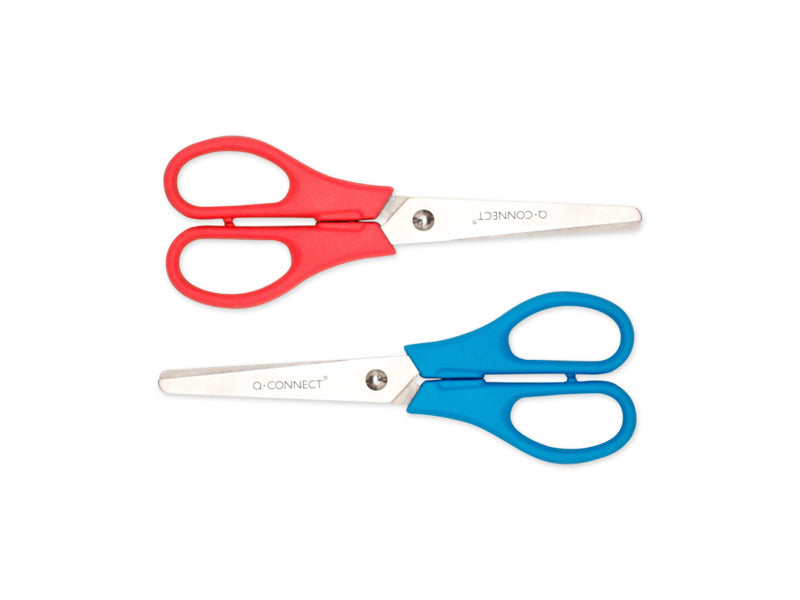 Forbici per bricolage in blister Q-Connect rosso e blu 13,5 cm - E- IA