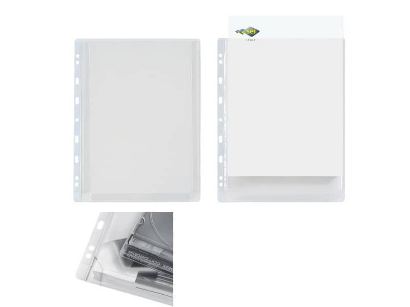 Buste con soffietto in PVC Sei Rota Ercole GS A4 con soffietto - altissima capacità trasparente 10 pz.
