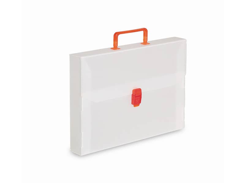 Valigetta portadocumenti Favorit a una chiusura polionda cannettato bianco trasparente 27x38 cm dorso 5 cm - EURO5T