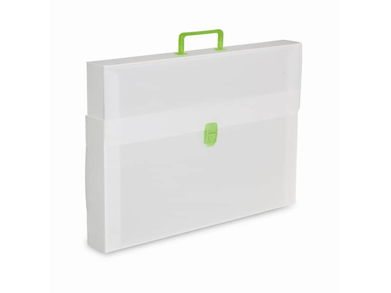Valigetta portadisegni Favorit a una chiusura polionda cannettato bianco trasp. 36,5x56 cm dorso 3,5 cm - EURO 4T
