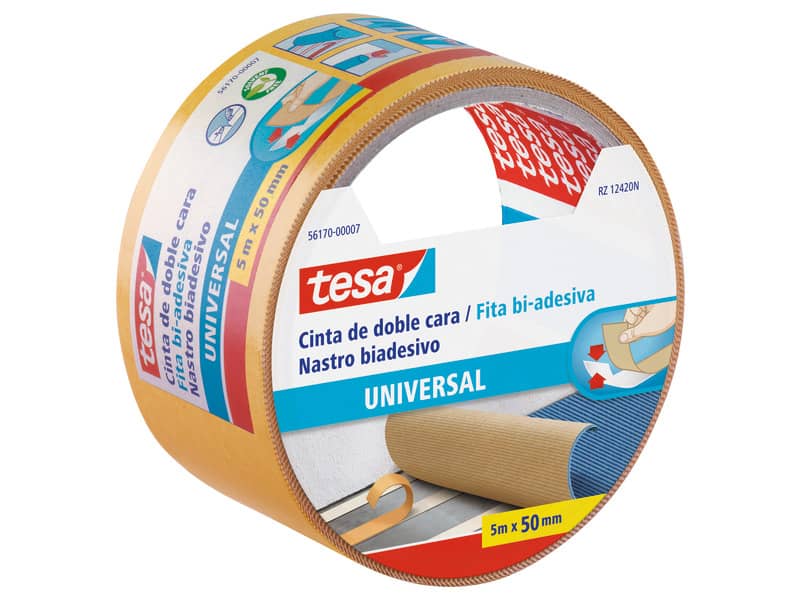 Nastro biadesivo tesa Universale strappabile a mano 50 mm x 5 m bianco --11