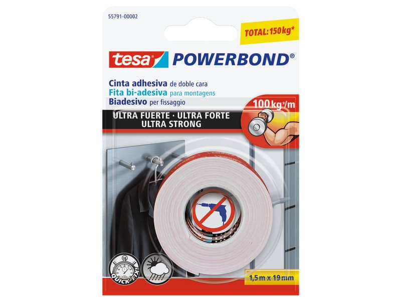 Nastro biadesivo tesa Powerbond® ULTRA STRONG 19 mm x 1,5 m bianco --01