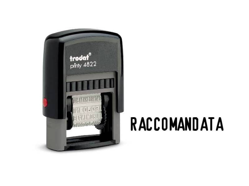 Polinome autoinchiostrante con 12 diciture commerciali TRODAT PRINTY 4822