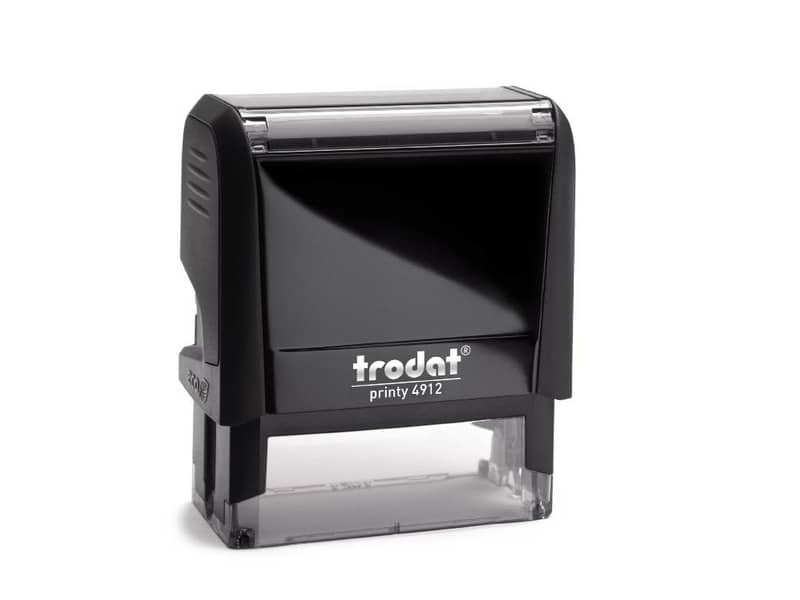 Timbro autoinchiostrante personalizzabile a 5 righe TRODAT PRINTY 4912 in plastica 47x18 mm nero 18–25 mm