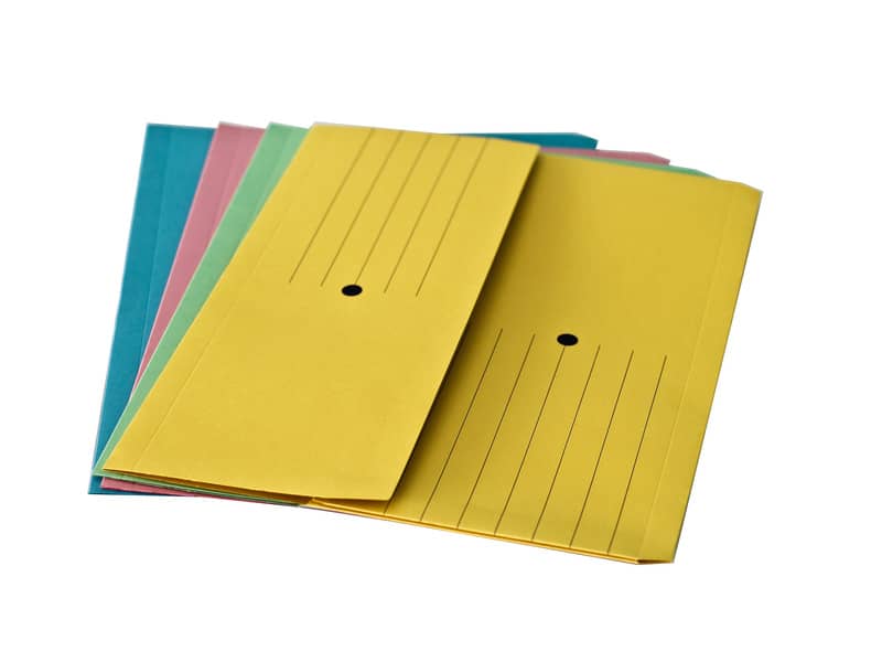 Cartelline con tasca 4Mat A4 in carta woodstock 225 g/m² dorso 3 cm blu conf. da 10 pezzi - 3240 01