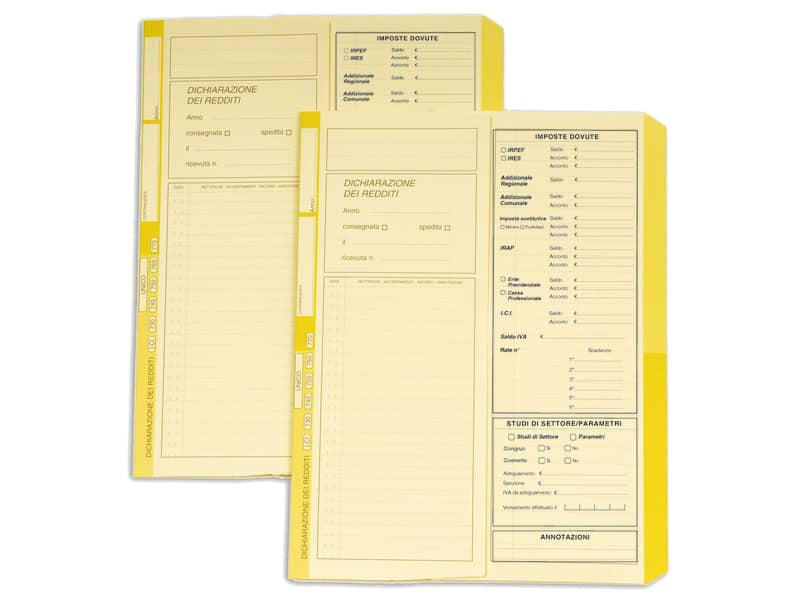 Cartelline a 2 lembi 4Pro dichiarazione dei redditi A4 cellulosa 225 g/m² dorso 2 cm giallo conf. da 50 pezzi - 4175 02