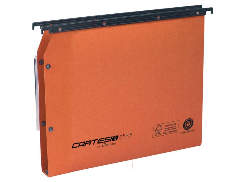 Cartelle sospese laterali per armadi CARTESIO PLUS 33 cm fondo U 3 cm arancio Conf. 25 pezzi - 314 M Link 3 -A2