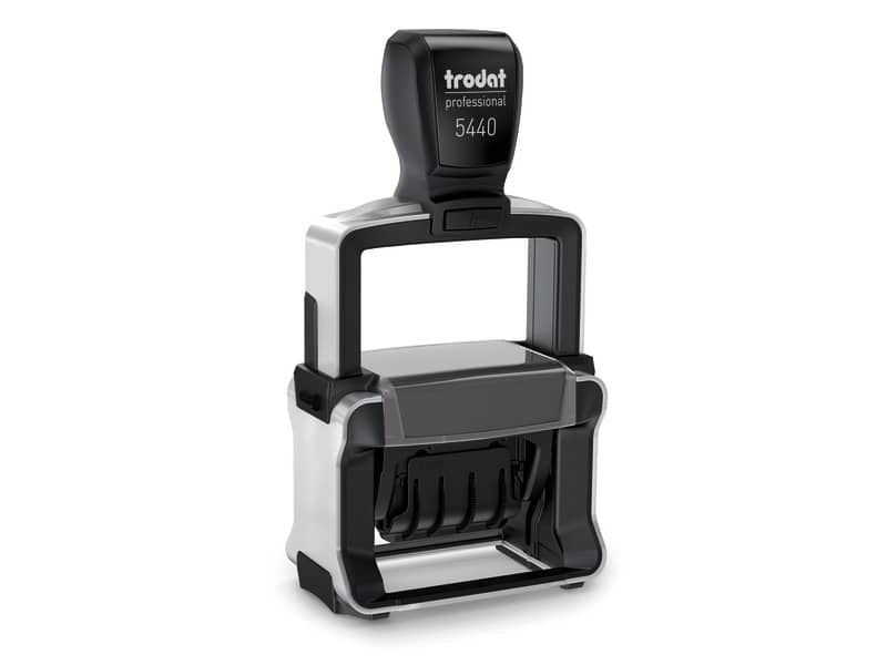 Datario autoinchiostrante con testo personalizzabile TRODAT Professional 5440 in acciaio 49x28 mm