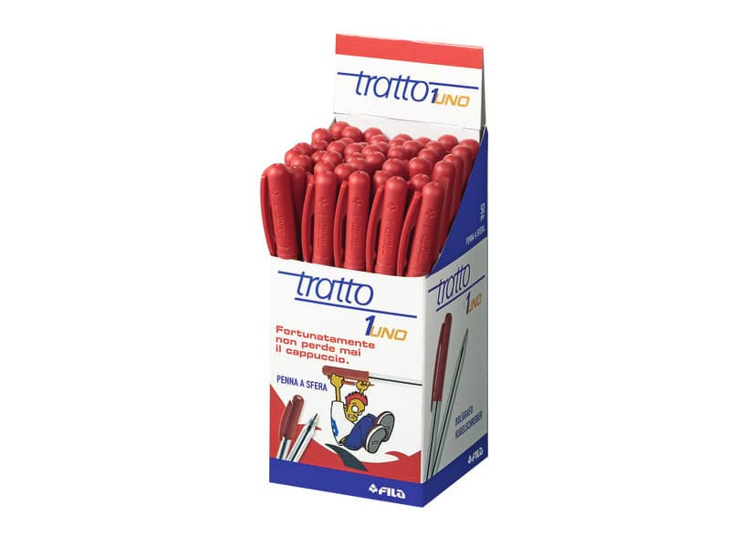 Penna a sfera TRATTO 1Uno 1 mm rosso Conf. 50 pezzi