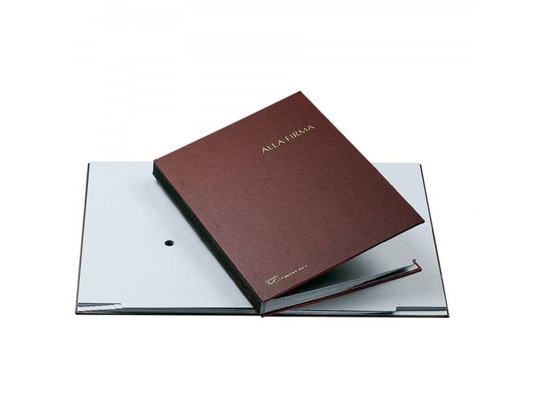Libro firma Fraschini in carta-cartoncino con 14 scomparti 24x34 cm blu - 614-A-DB