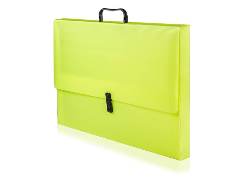 Valigetta portaprogetti con maniglia BREFIOCART POLIONDA 27x38 cm dorso 5 cm colore fluo assortito - 020M4003.FLUP