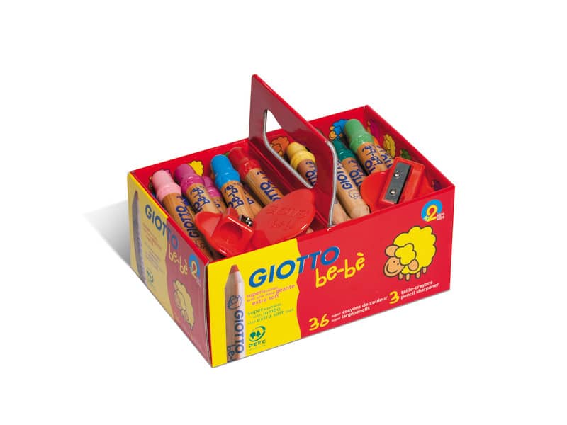Supermatitoni colorati GIOTTO be-bè mina grande 7 mm assortiti Schoolpack da 36 + 3 temperini - F461300