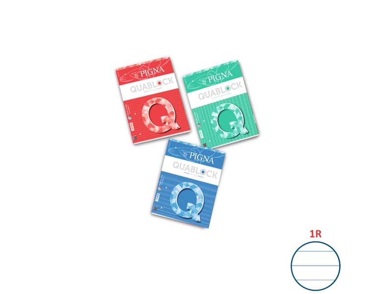 Blocco 50 fogli Pigna a 4 fori Quablock A4 1R 00609771R