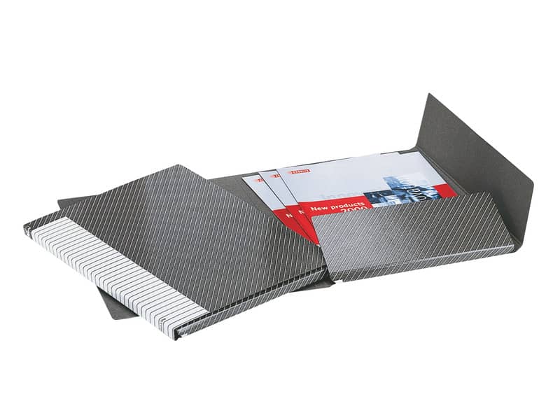 Cartelle a 2 lembi Esselte I56 DELSO LINE 6/I51 bianco/grigio 25x32 cm dorso 3 cm 6 cartelle