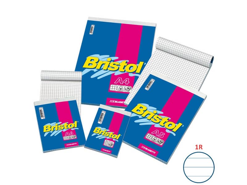 Blocco punto metallico Blasetti BRISTOL 60 ff righe 1R A4 - 21x29,7cm 1035