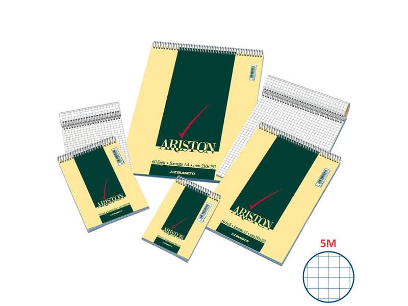 Blocco spiralato Blasetti ARISTON con copertina goffrata 3 colori 60 g/m² 5M A7 8X12 cm - 1085