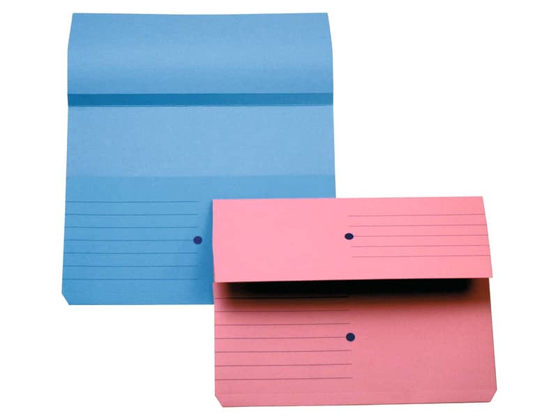 Cartelline con tasca 4Mat A4 in carta woodstock 225 g/m² dorso 3 cm blu conf. da 10 pezzi - 3240 01