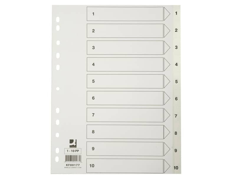 Divisore numerico Q-Connect bianco 22,5x29,7 cm ppl 1-10