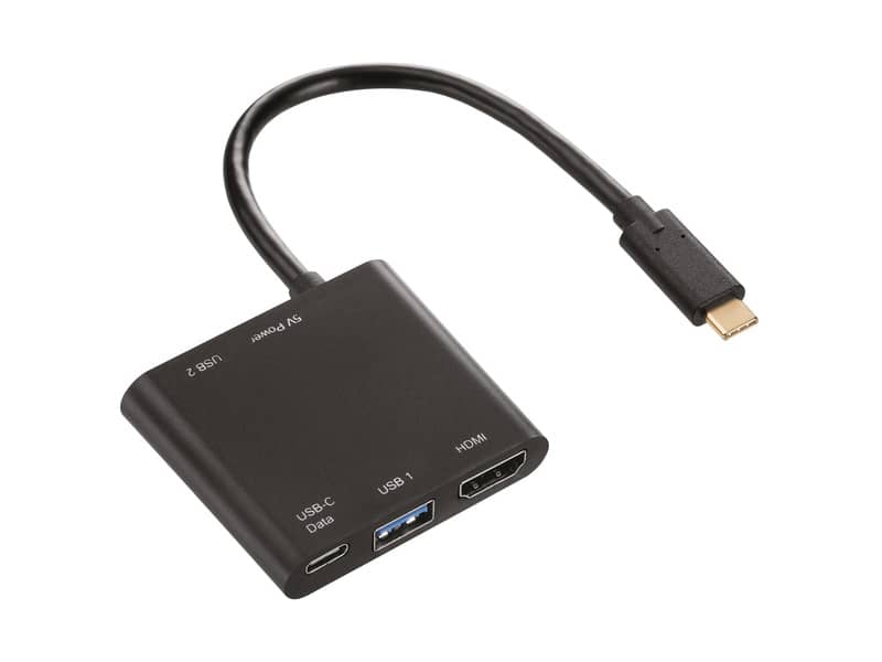 Adattatore Multiport HAMA 4in1 USB C / 2xUSB A, USB Type C, HDMI nero