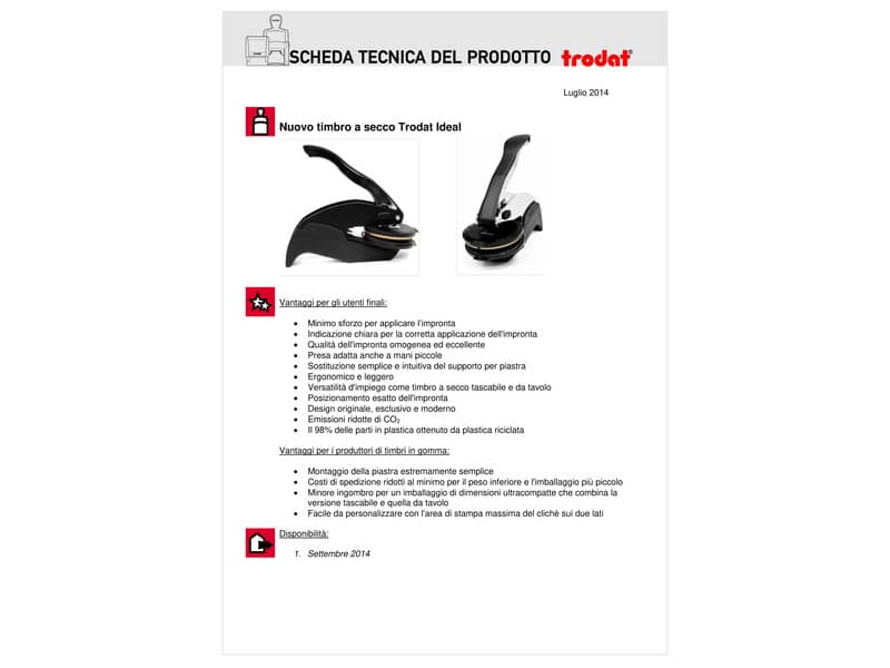 Timbro a secco in acciaio con piastra Ø 41mm TRODAT /LS nero