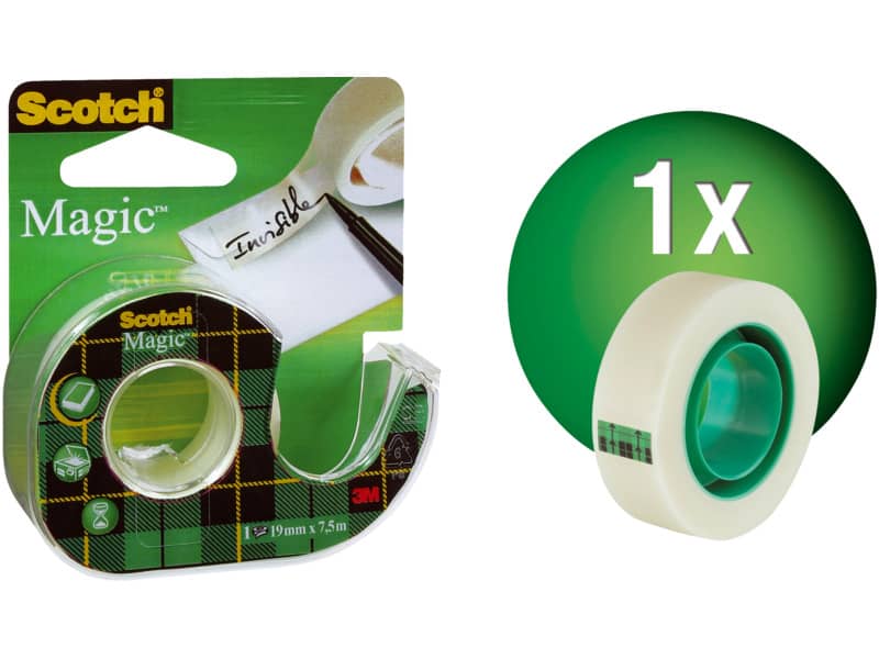 Nastri adesivo trasparente Scotch Magic™ 810 19 mm x 7,5 m in minichiocciola trasparente