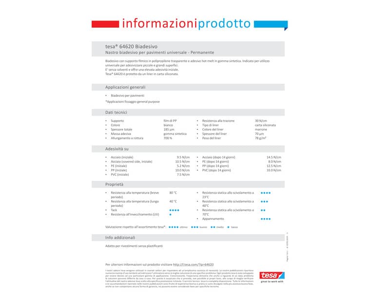 Nastri biadesivi tesa per pavimenti universale - Permanente 50 mm x 25 m --12