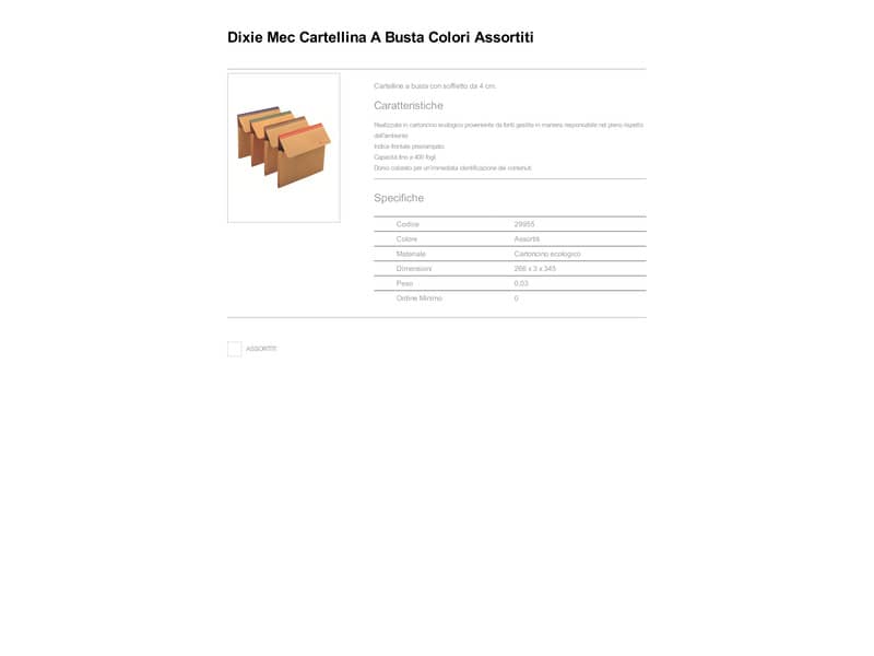 Cartelline a busta King Mec Dixie Mec con soffietto da 4 cm assortiti - 33,7x26,2 cm conf. da 20 pezzi