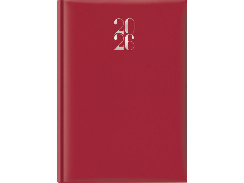 Agenda 2026 Giornaliera A4 S/D separati Gommato rosso 26-065100403C