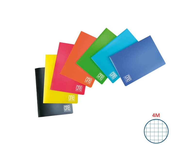 Quaderno Maxi One A4 punto metallico Color PM PPL 80 gr rigatura 4M 20ff+1 colori assortiti - 5569