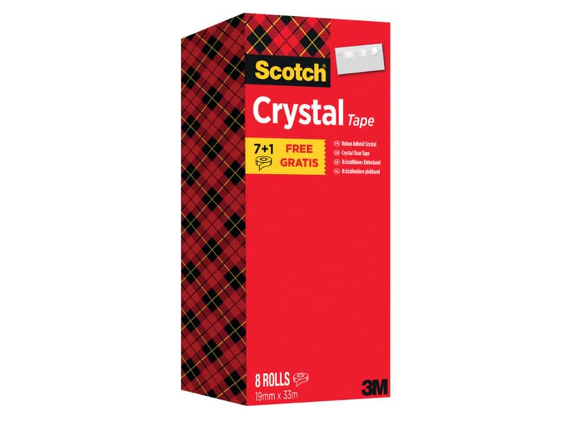 Nastro adesivo Scotch® Crystal 600 supertrasparente 19 mm x 33 mt Value Pack 7+1 GRATIS - 6-1933R8