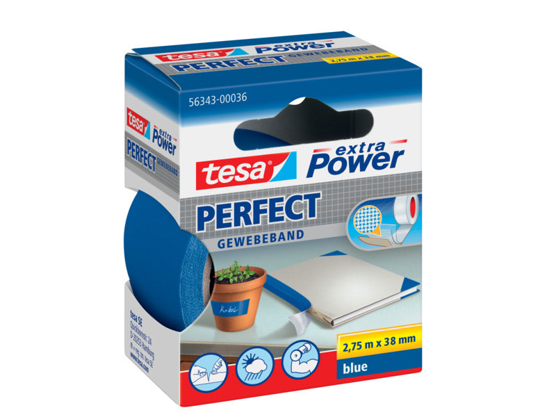 Nastro in tela plastificato XP Perfect 38 mm x 2,75 m Tesa blu --03