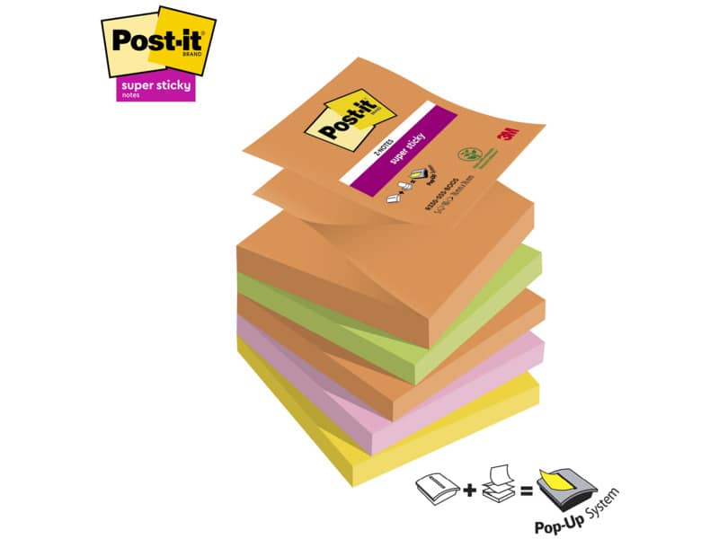 Ricariche di foglietti Post-it® Super Sticky Z-Notes Boost - conf. 5 blocchetti 90 ff 76x76 mm R330-5SS-BOOS