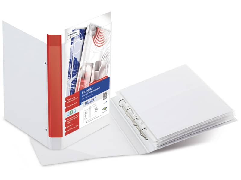 Raccoglitore Sei Rota Stelvio - 4 anelli a D 25 mm - 30x42 cm - dorso 4 cm - bianco