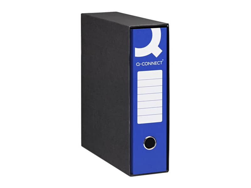 Registratore protocollo con custodia Q-Connect dorso 8 cm - 28,5x34,3 cm - blu RQ-CON-P8BL