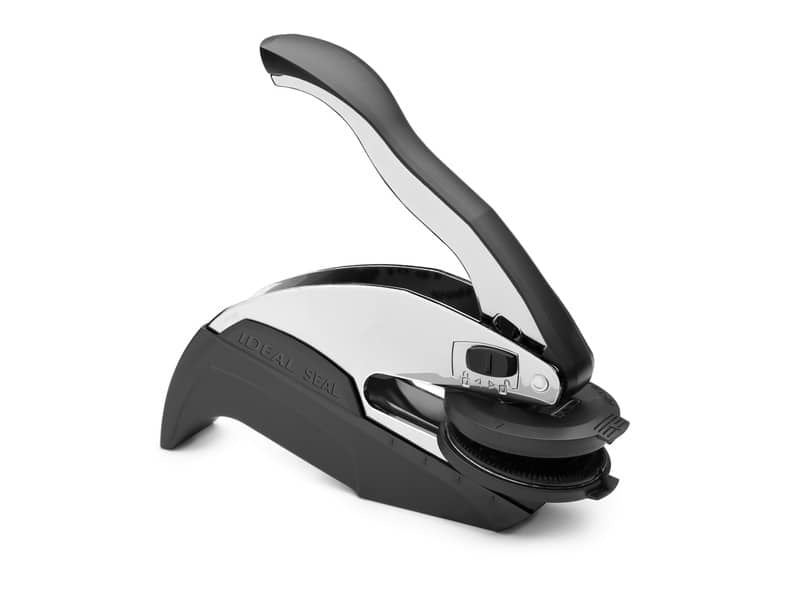 Ideal Seal /LS Cromo - Timbro a secco PERSONALIZZATO - pressa Ø41 mm - con borsa deluxe