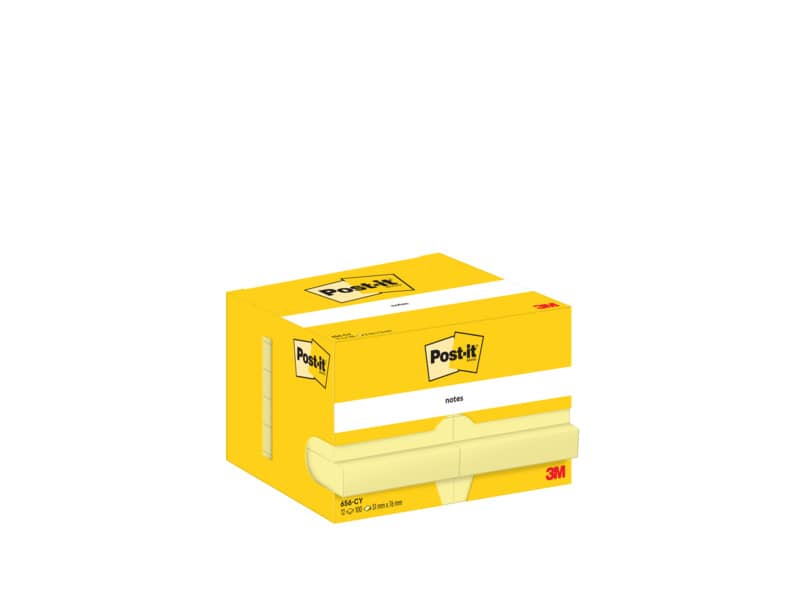 Foglietti riposizionabili classici Post-it® Giallo Canary™ - conf. 12 pz - formato 51x76 mm - 656