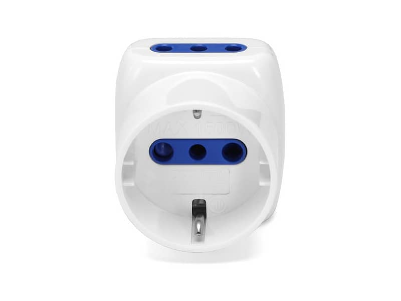 Adattatore a 3 vie 10A - bianco Aigostar 2 vie P11 & 1 via P30