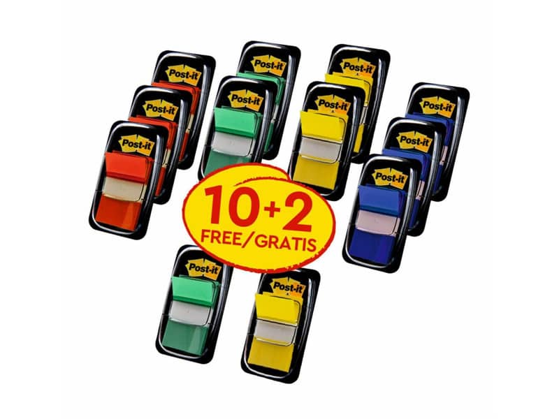 Segnapagina Post-it® Index 680 assortiti classici - Value Pack 10+2 GRATIS - 680-P10+2