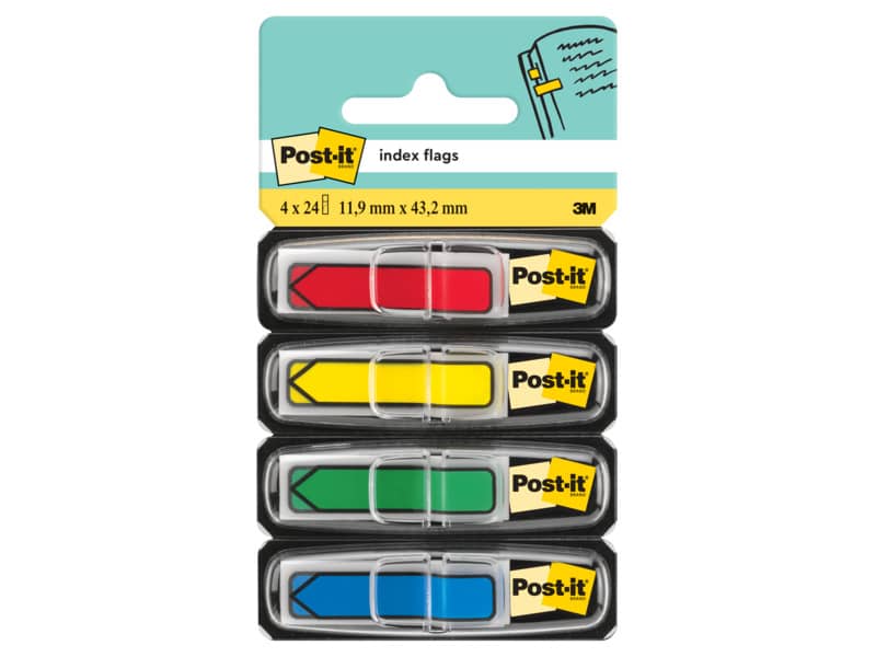 Segnapagina removibili Post-it® Index Mini ''Freccia'' 684 classici assortiti 4 confezioni da 24 - 684ARR3