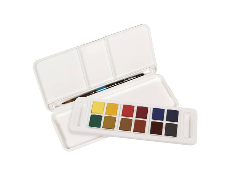 Acquerelli Daler Rowney Aquafine Travel Set 12 colori assortiti + 1 pennello - D131900001