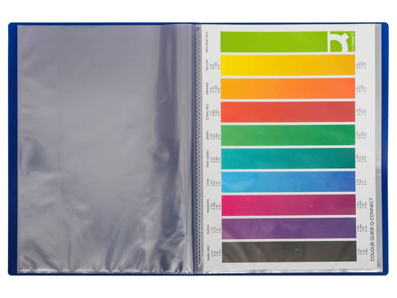 Portalistini in polipropilene con 30 tasche Q-Connect formato A4 - blu opaco