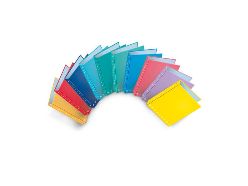 Raccoglitore ad anelli Pigna Monocromo - A5 18,5x22 cm 4 anelli Ø 25 mm colori assortiti